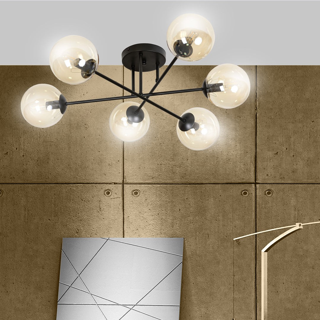 Brendi 6B loftlampe sort/ravfarvet