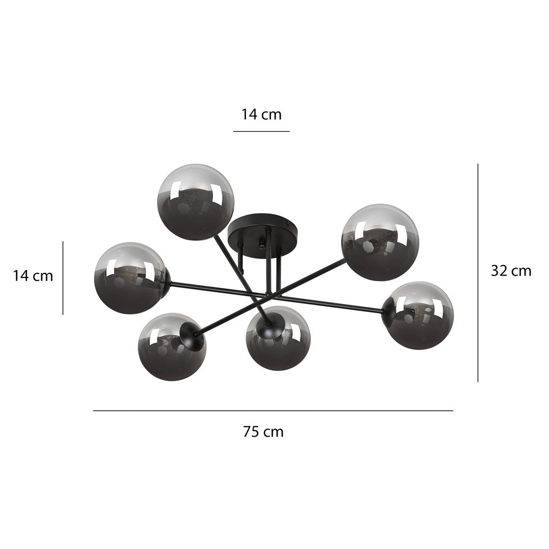Brendi 6B loftlampe sort/grafit