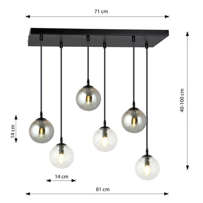 Cosmo 6 pendellampe blandet