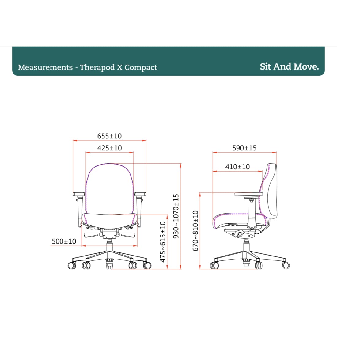 Sit And Move Therapod X Compact Lysegrå - Kontorstol Uldfilt Fenice