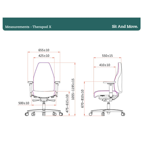 Sit And Move Therapod X Standard Sort - Kontorstol Mirage polstring