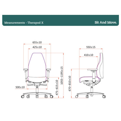 Sit And Move Therapod X Standard - Office Chair Black Leather