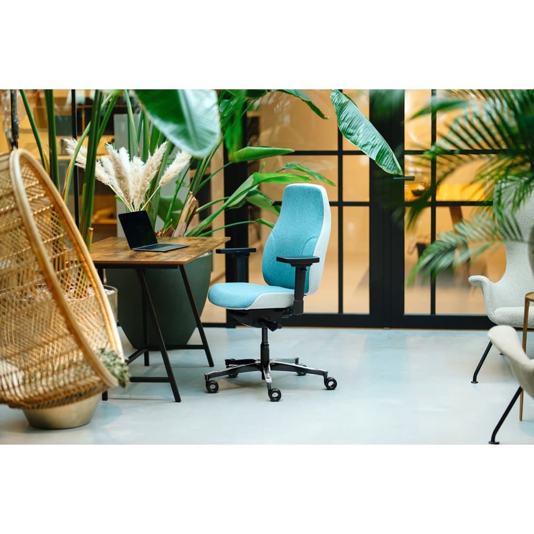 Sit And Move Therapod X2 Azure - Kontorstol Facetuld Azure/Aske Grå