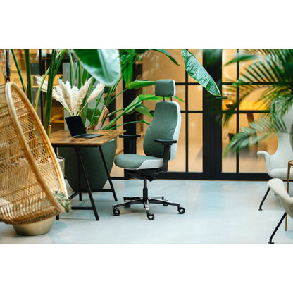 Sit And Move Therapod X2 HR Hovedstøtte Oliven - Kontorstol Facet Uld Oliven/Askgrå