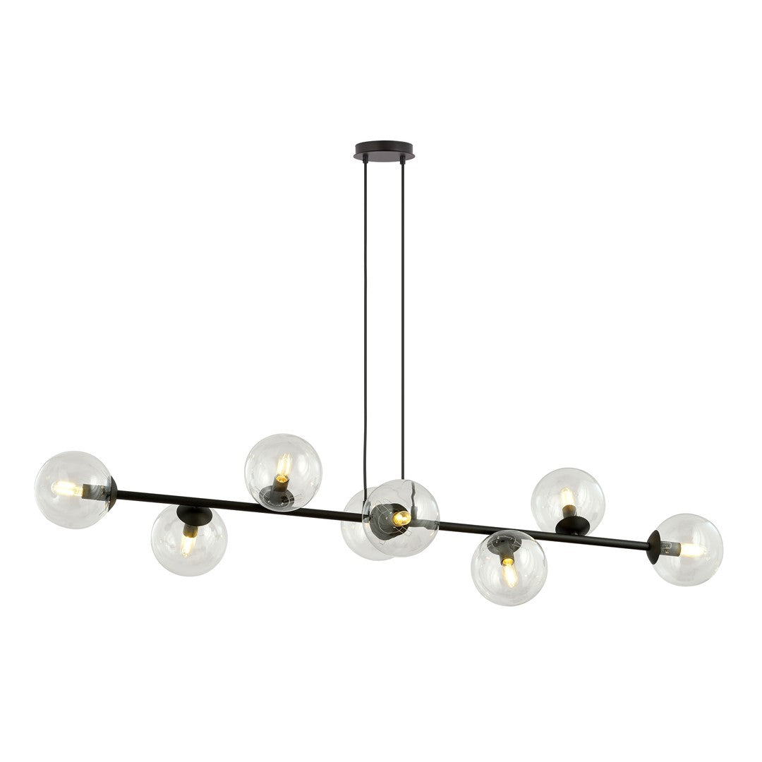 Rossi 8 pendellampe sort/transparent