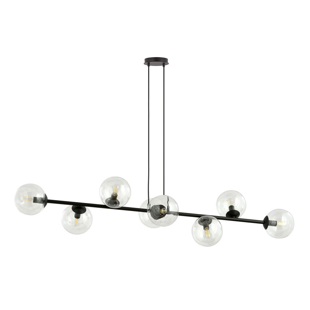 Rossi 8 pendellampe sort/transparent