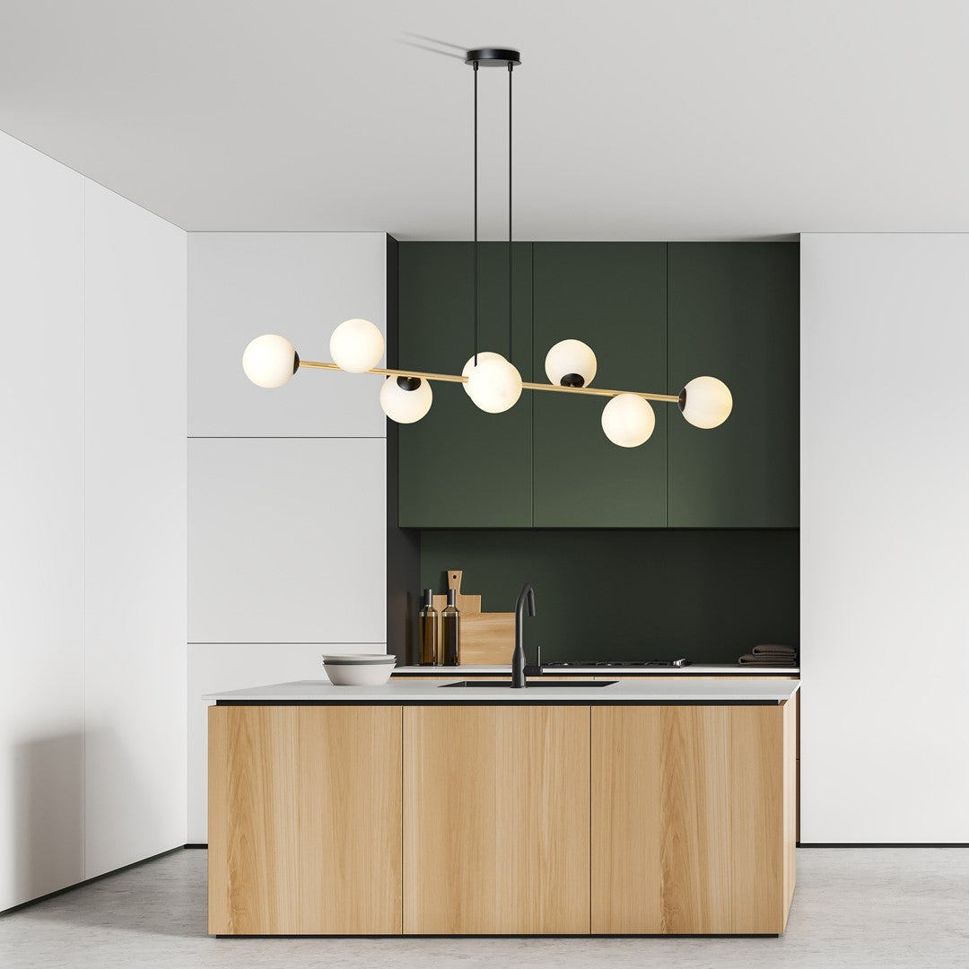 Gravity 8 pendant light black/opal
