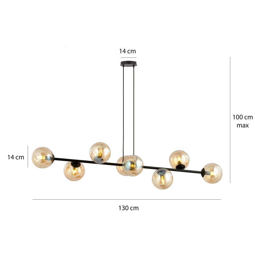 Rossi 8 pendellampe sort/rav
