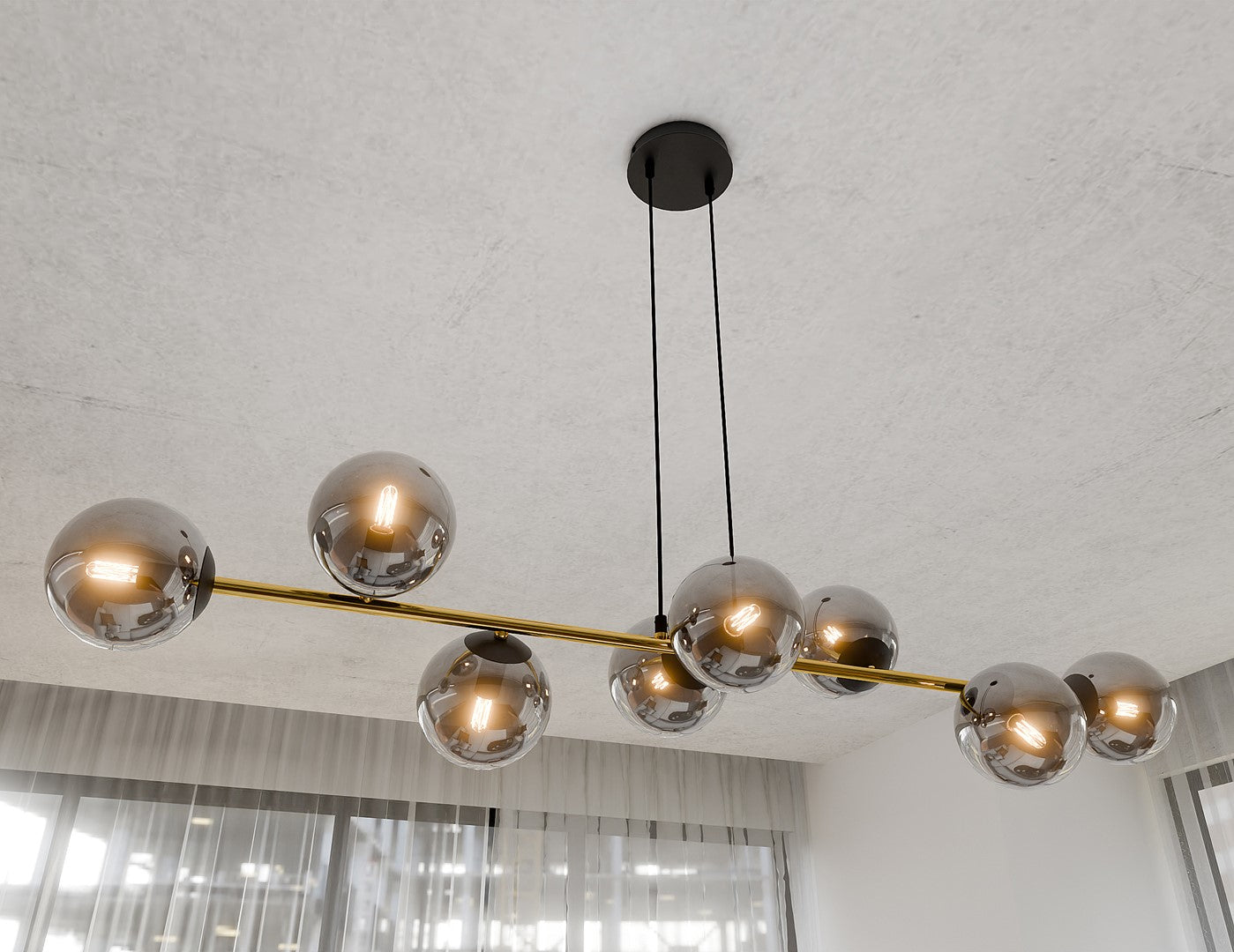 Gravity 8 loftlampe sort/grafit