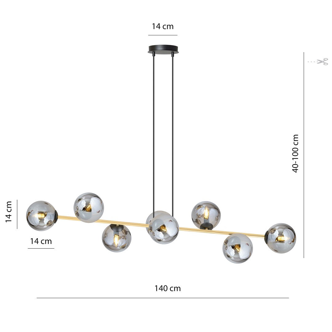 Gravity 8 loftlampe sort/grafit