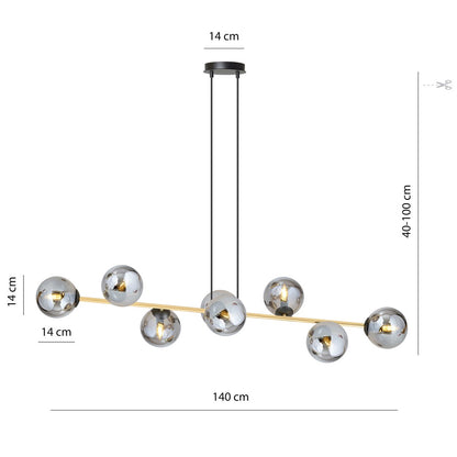 Gravity 8 loftlampe sort/grafit