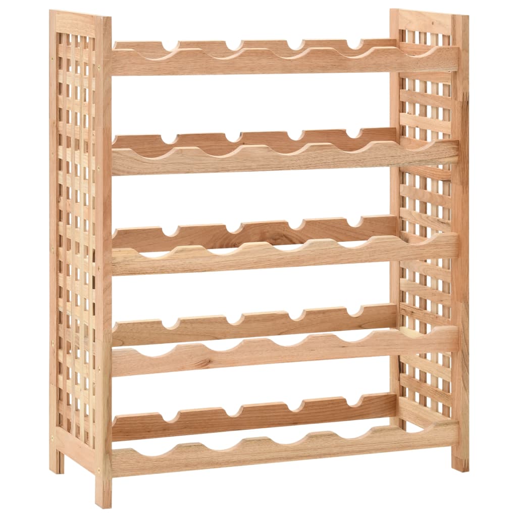 Vinreol Til 25 Flasker 63X25X73 Cm Massivt Valnøddetræ