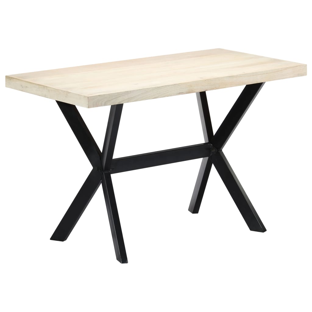 Spisebord Med Krydsstel 180 Cm Massivt Genbrugstræ Og Stål