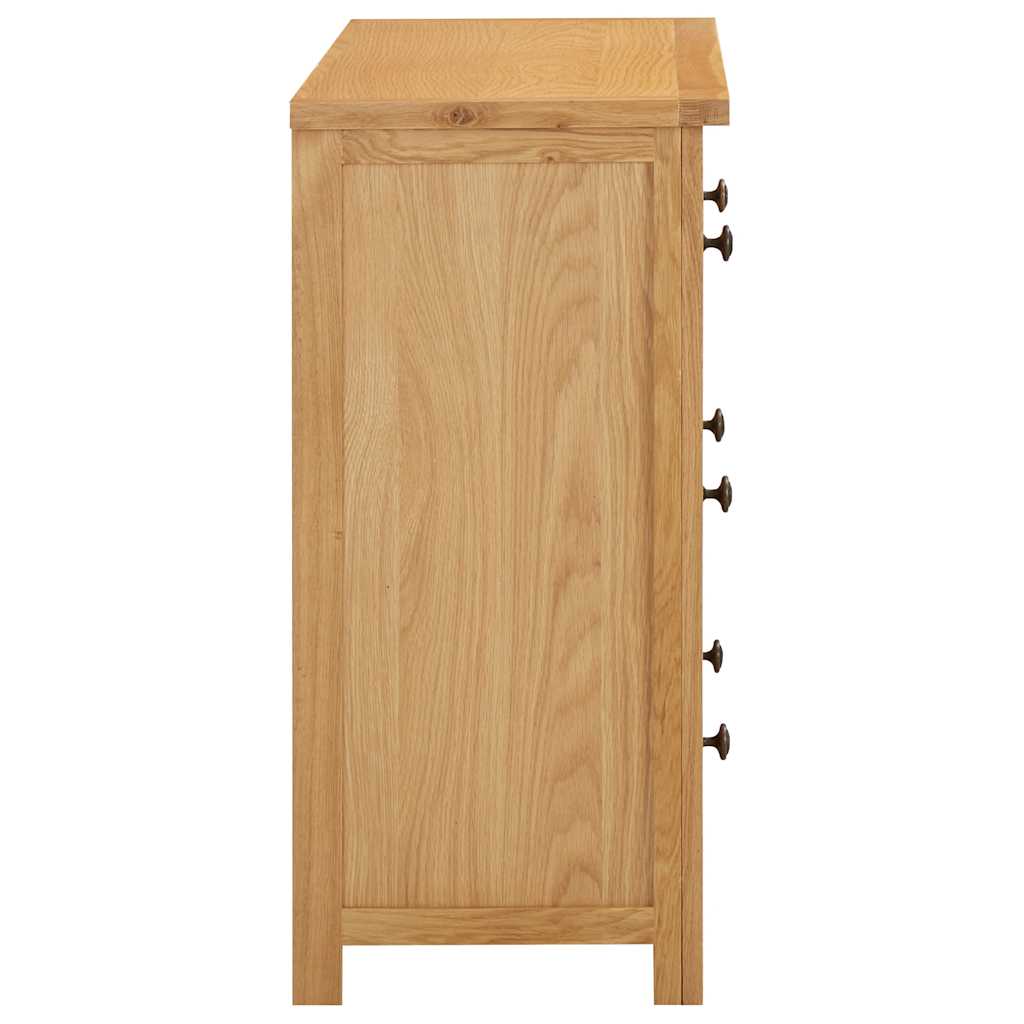 Kommode 80X35X75 Cm Massivt Egetræ