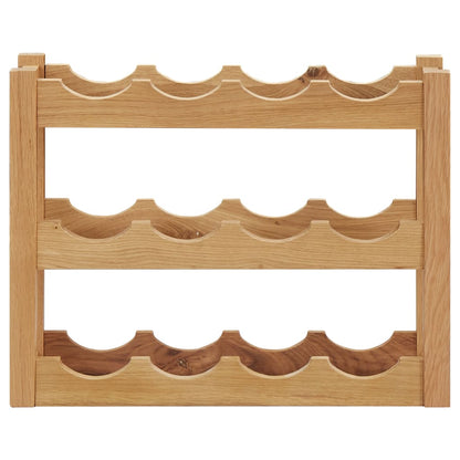 Vinreol Til 12 Flasker 47X21X36 Cm Massivt Egetræ