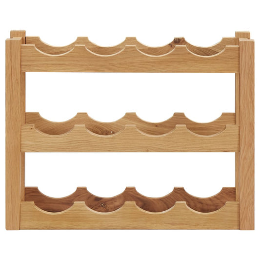 Vinreol Til 12 Flasker 47X21X36 Cm Massivt Egetræ