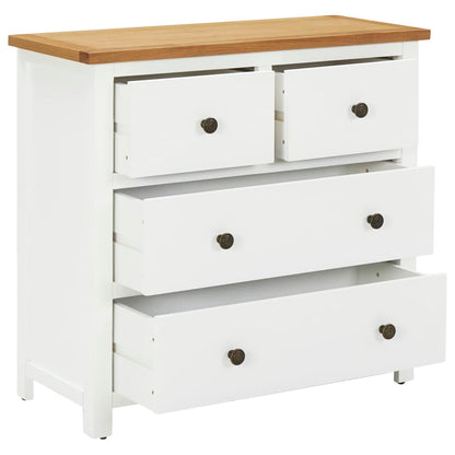 Kommode 80X35X75 Cm Massivt Egetræ