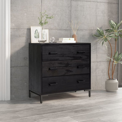 Kommode 75X35X70 Cm Massivt Fyrretræ