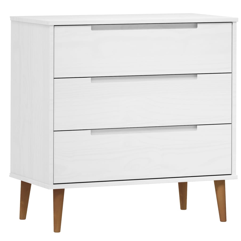 Kommode Molde 80X40X80 Cm Massivt Fyrretræ
