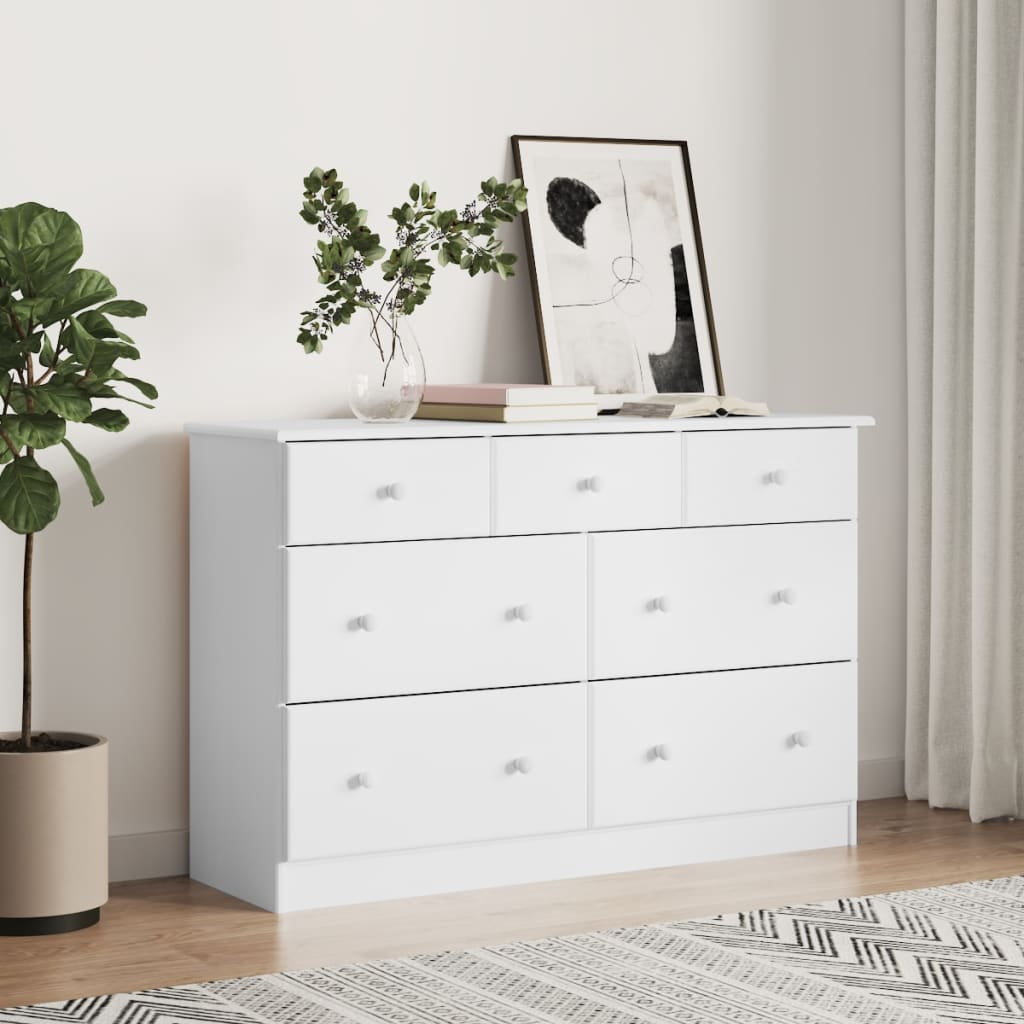 Kommode Alta 112X35X73 Cm Massivt Fyrretræ