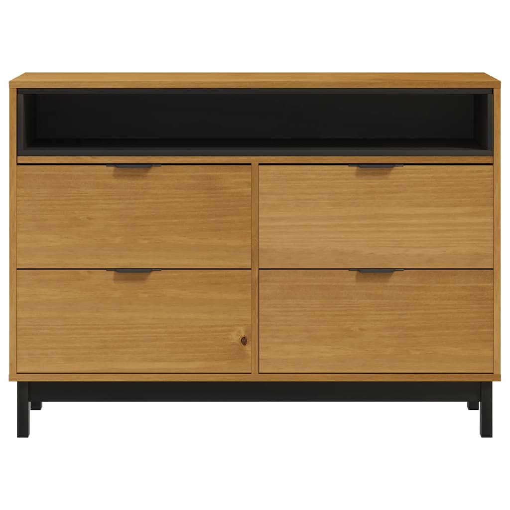 Kommode Flam 110X40X80 Cm Massivt Fyrretræ
