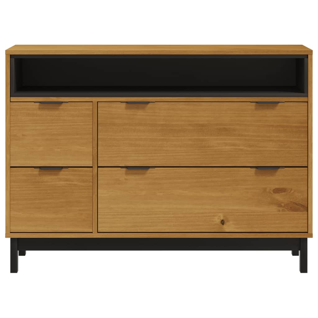 Kommode Flam 110X40X80 Cm Massivt Fyrretræ