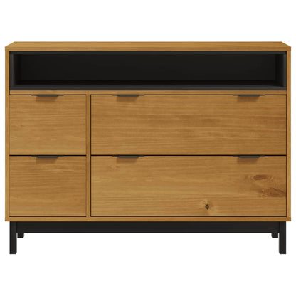 Kommode Flam 110X40X80 Cm Massivt Fyrretræ