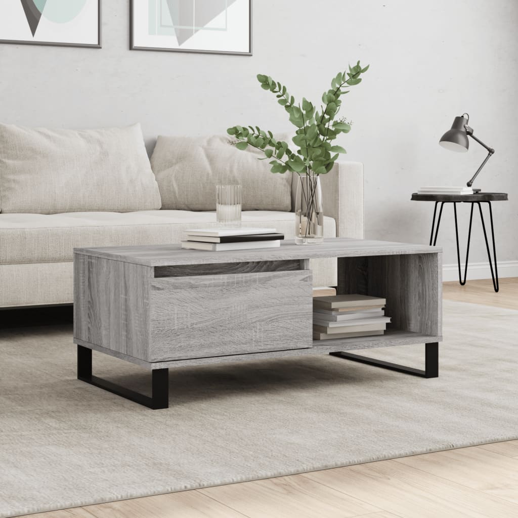 Sofabord 90X50X36,5 Cm Konstrueret Træ Gammeldags Træ
