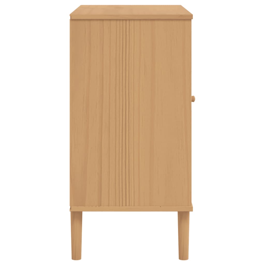 Skænk Senja 80X40X80 Cm Rattan-Look Massivt Fyrretræ