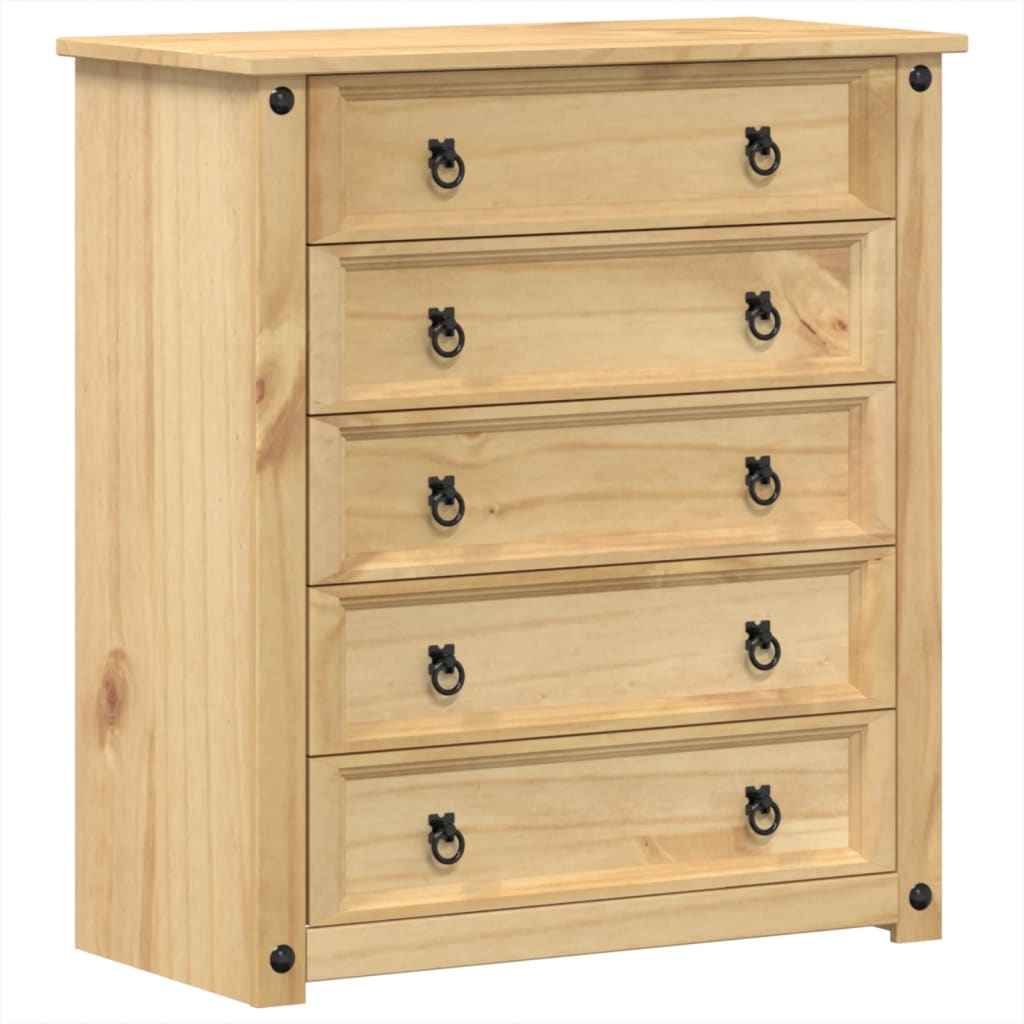 Kommode Corona 80X40X89 Cm Massivt Fyrretræ