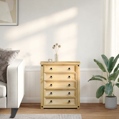 Kommode Corona 80X40X89 Cm Massivt Fyrretræ