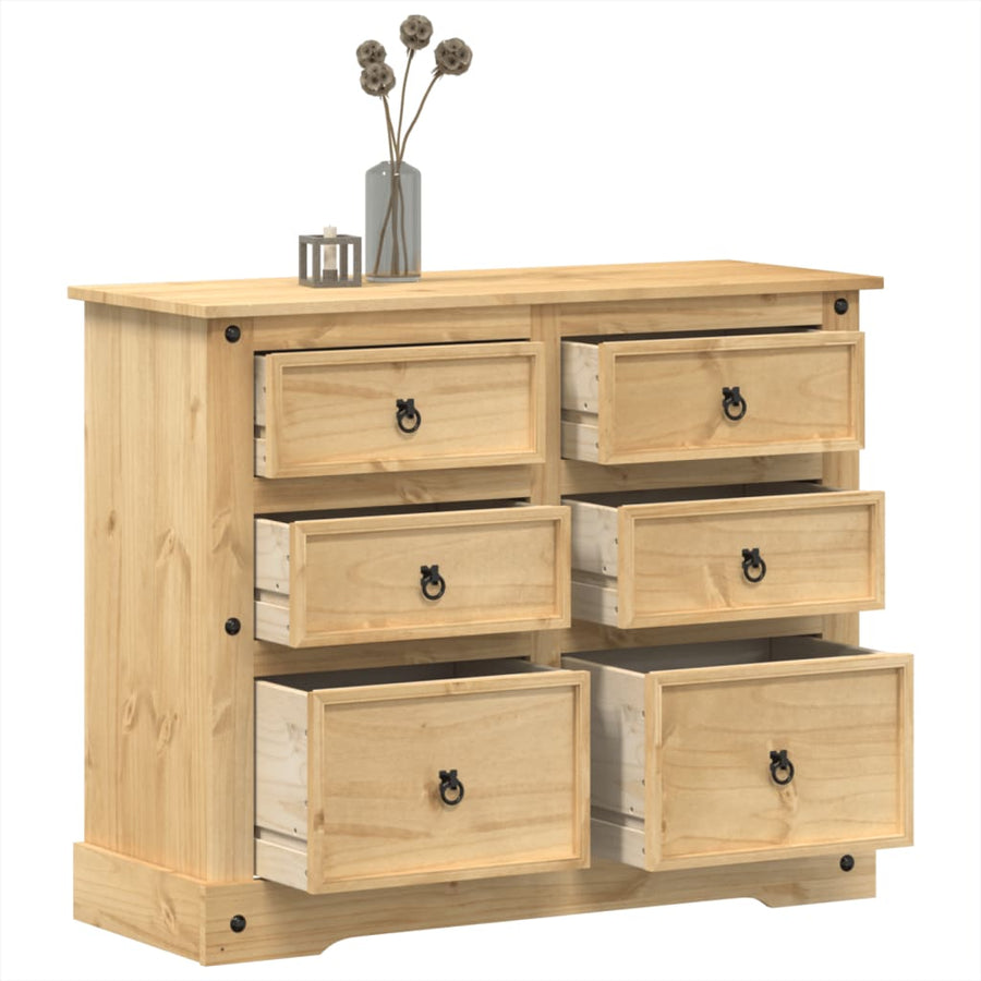 Kommode Corona 110X43X91 Cm Massivt Fyrretræ