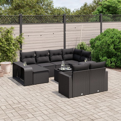 Loungesæt Til Haven 11 Dele Med Hynder Polyrattan Grå