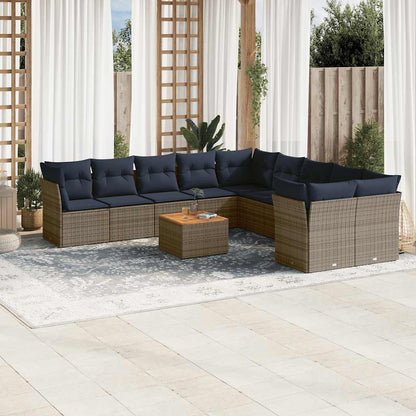 Loungesæt Til Haven 11 Dele Med Hynder Polyrattan