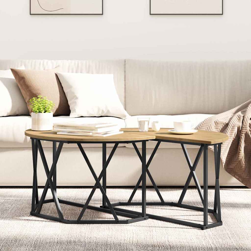 Sofabord Etræ 80 X 80 X 42 Cm Ingeniørtræ Og Stål