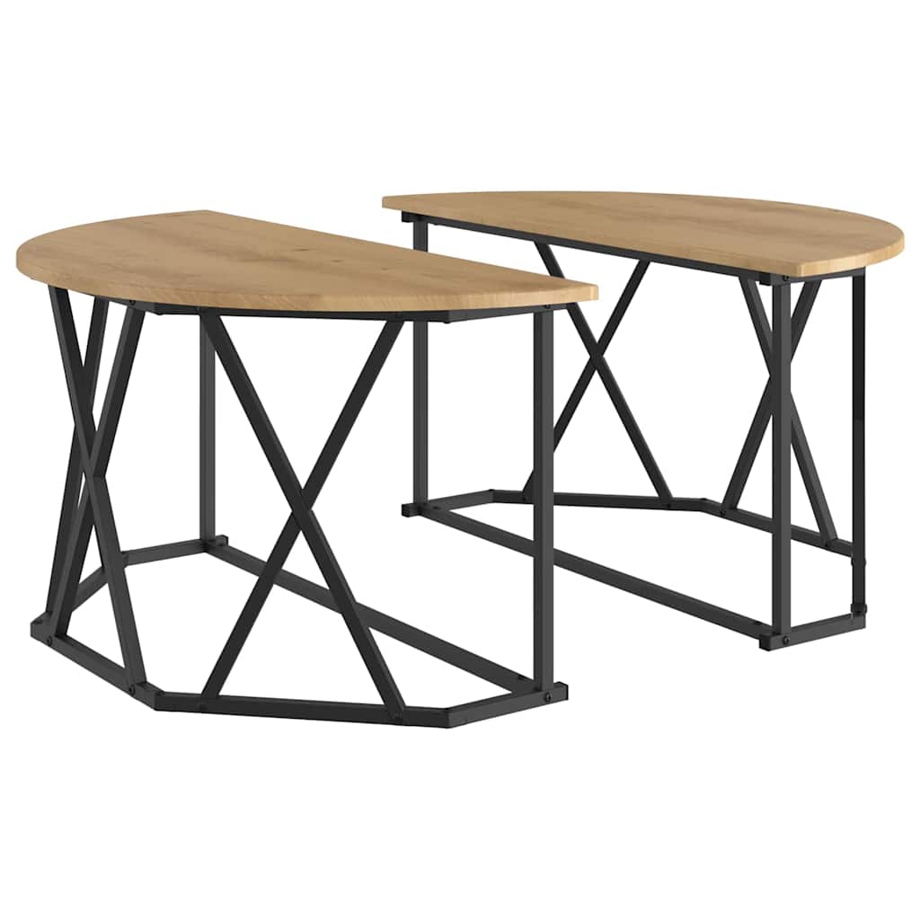 Sofabord Etræ 80 X 80 X 42 Cm Ingeniørtræ Og Stål