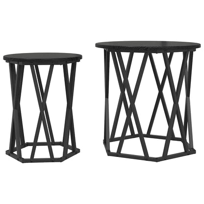 Sofabord 2 Stk. 50 X 50 X 50 Cm Ingeniørtræ Og Stål