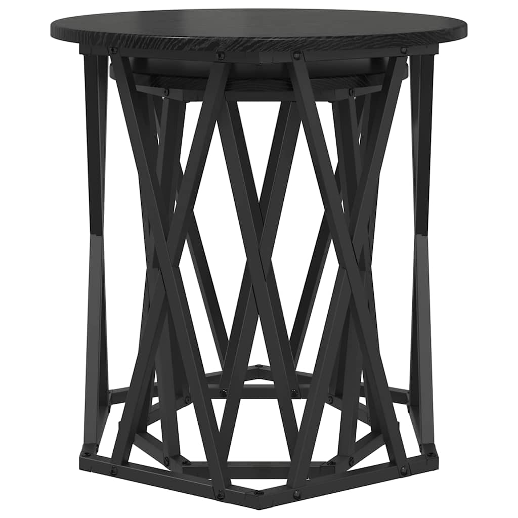 Sofabord 2 Stk. 50 X 50 X 50 Cm Ingeniørtræ Og Stål