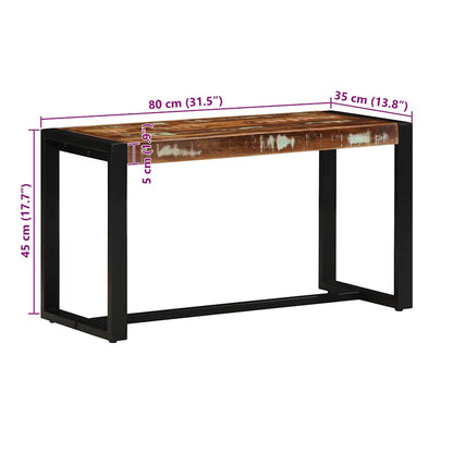 Bænk 80X35X45 Cm Massivt Flerfarvet