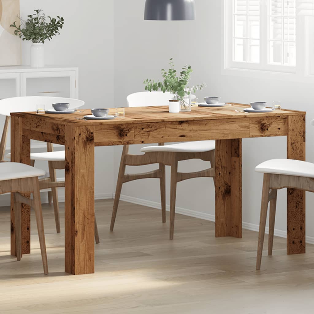 Spisebord 140X74,5X76 Cm Konstrueret Træ Antikt Trælook