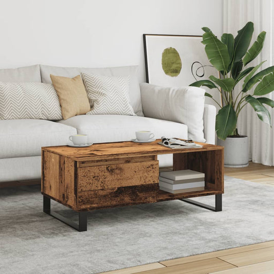 Sofabord 90X50X36,5 Cm Konstrueret Træ Gammeldags Træ