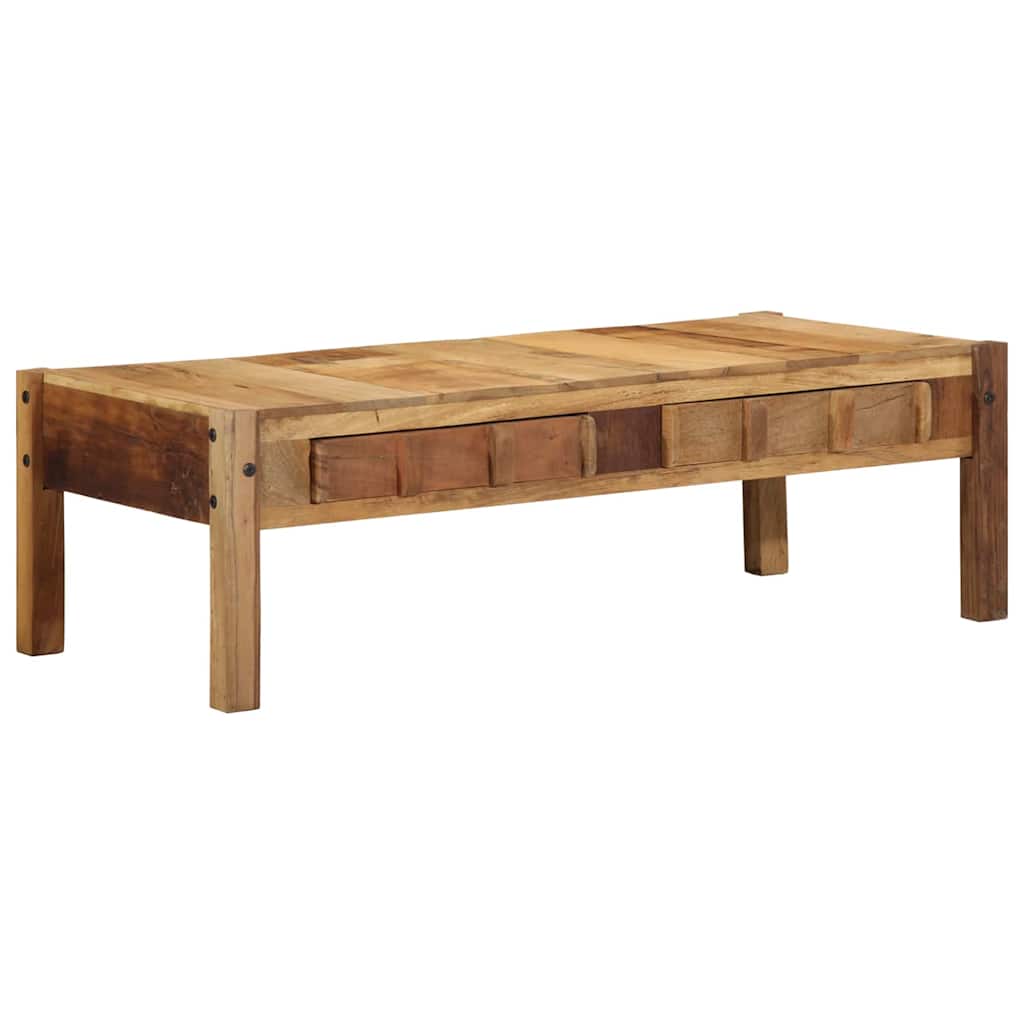 Sofabord Med Skuffe Brun 110 X 54 X 35 Cm Solid Genbrugs Træ