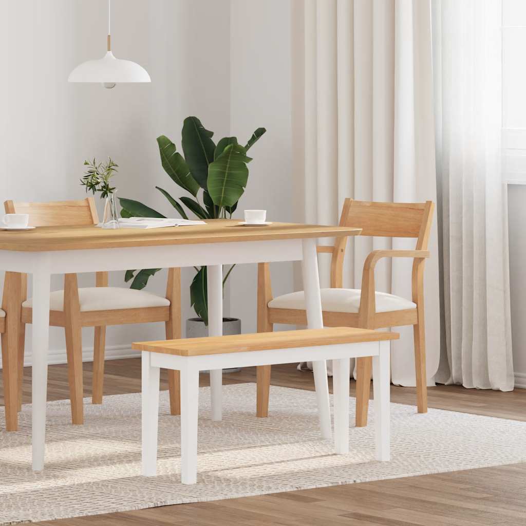 Bænk 90 Cm Massivt Gummitræ Brun