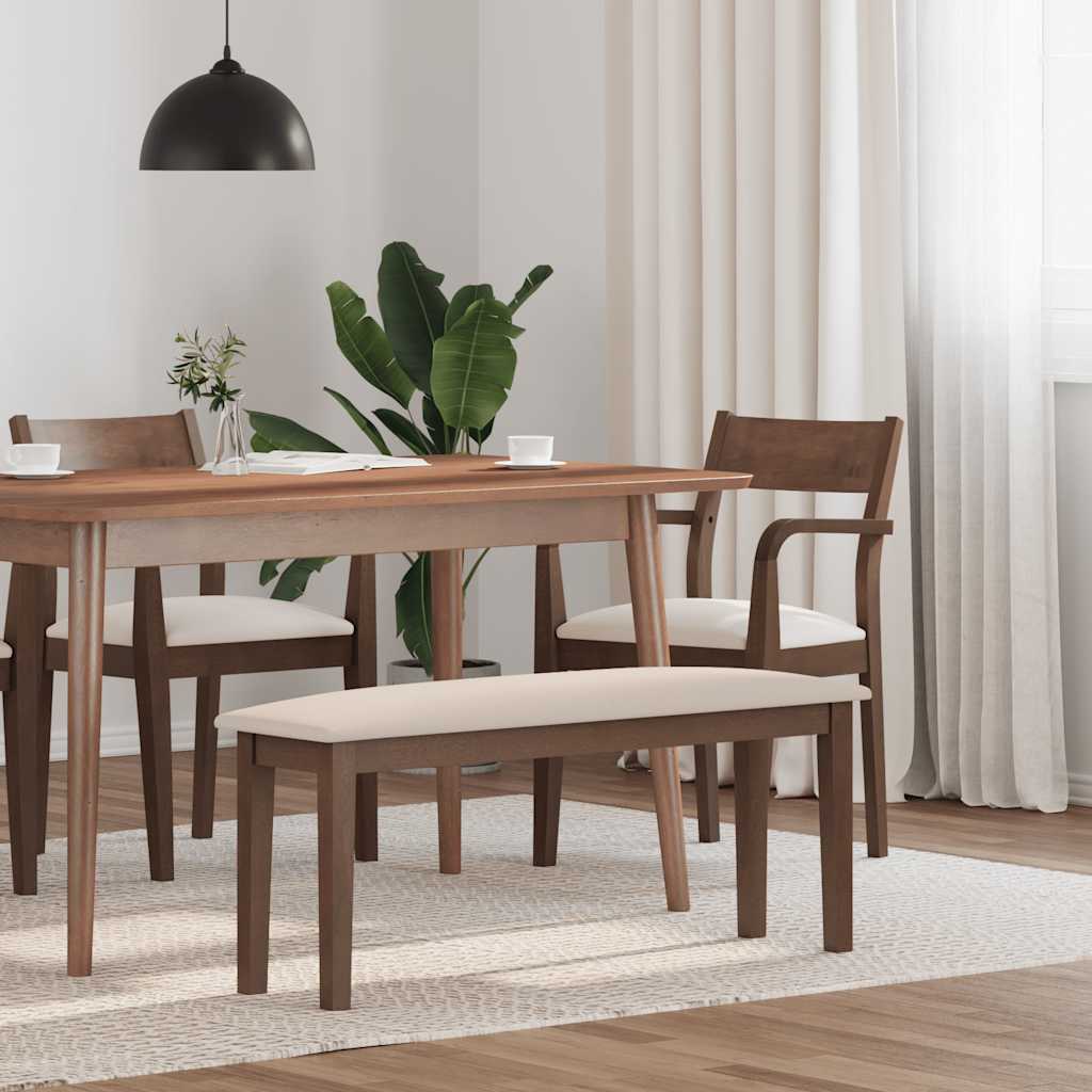 Bænk 110 Cm Massivt Gummitræ
