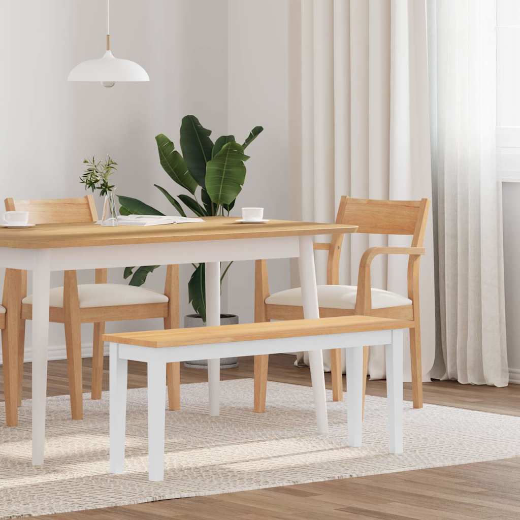 Bænk 110 Cm Massivt Gummitræ