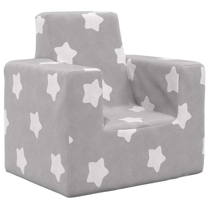 2-Personers Til Børn Med Stjerner Blødt Plys Lysegrå