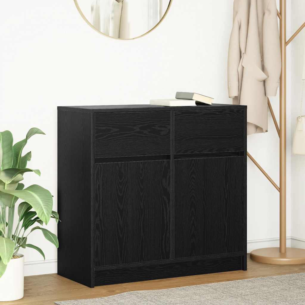 Kommode Med Skuffe 80X34X76 Cm Konstrueret Træ