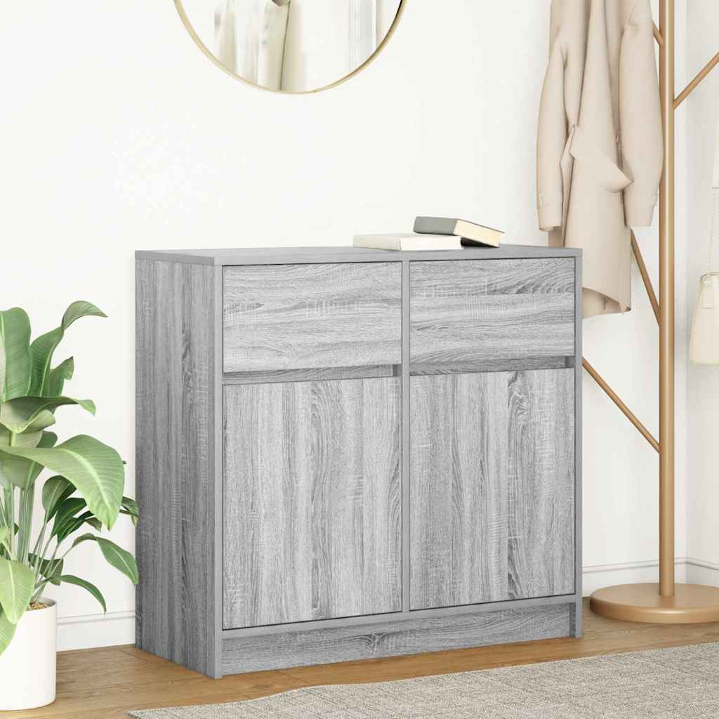 Kommode Med Skuffe 80X34X76 Cm Konstrueret Træ