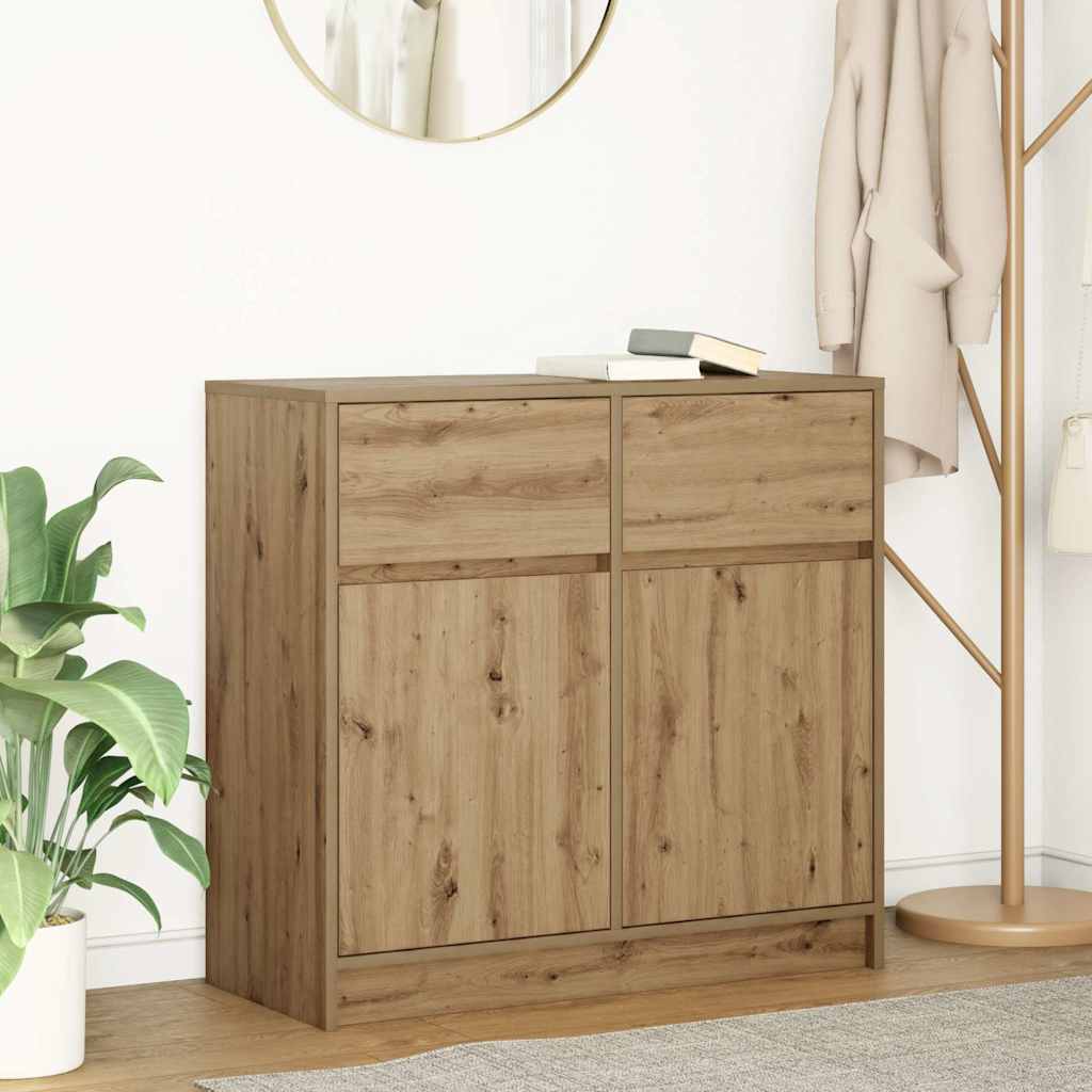 Kommode Med Skuffe 80X34X76 Cm Konstrueret Træ
