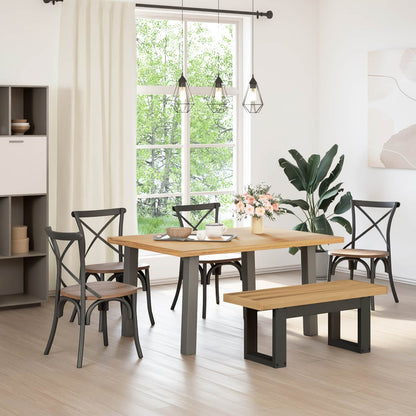 Spisebænk Noain U-Formede Ben 180X40X45 Cm Massivt Træ Fyrretræ